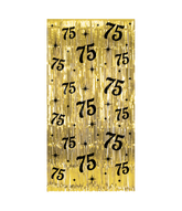 75 Jaar Deurgordijn Goud Zwart